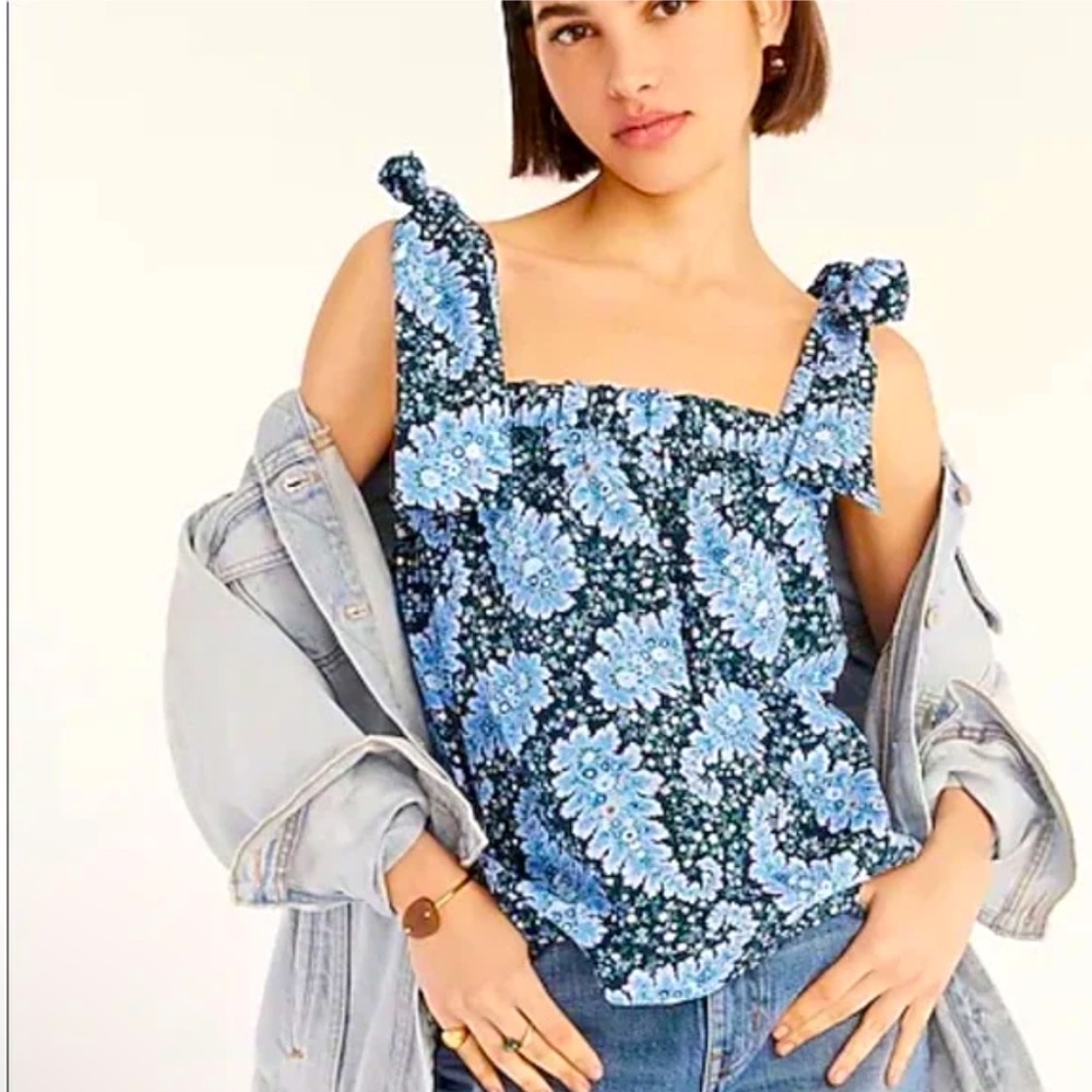 J. Crew Collection Tie-Shoulder Tank in Ratti Pacific Paisley